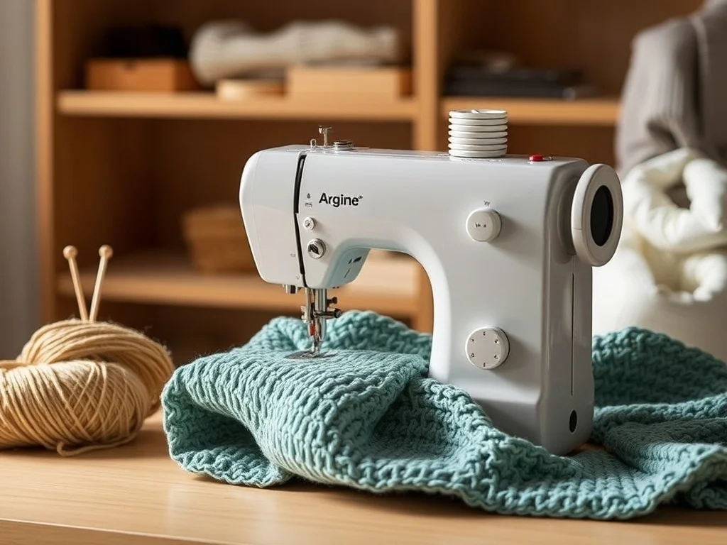 Mains cousant un bouton blanc sur un tissu bleu