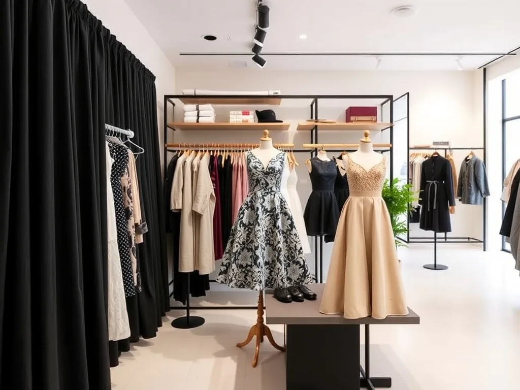 Vue d'un atelier de couture avec machines à coudre, ciseaux et tissus colorés à Perpignan.